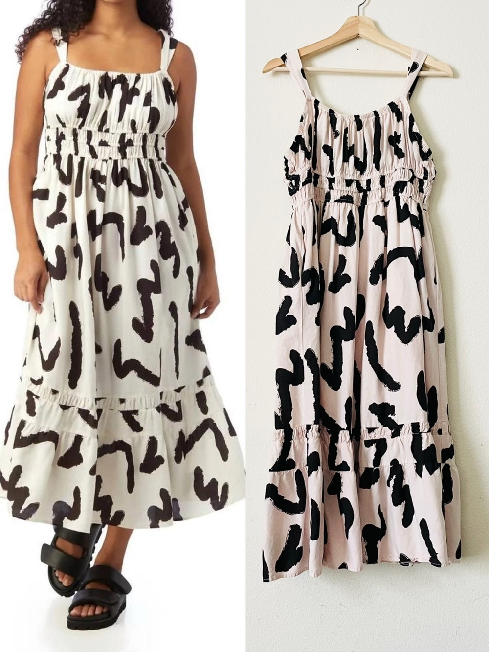 Crosby by Mollie Burch LARGE Whitner sleeveless midi dress in Squiggle